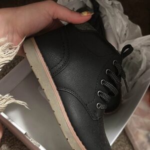 Black Lace-Up Ankle Boots